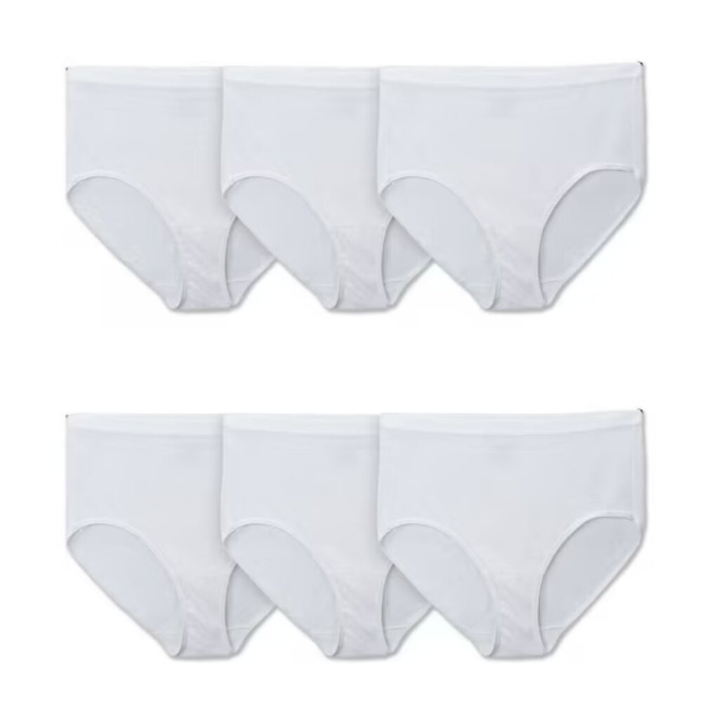 Fit for Me by Fruit of the Loom Women's Plus Size Cotton Brief Underwear, 6-Pack